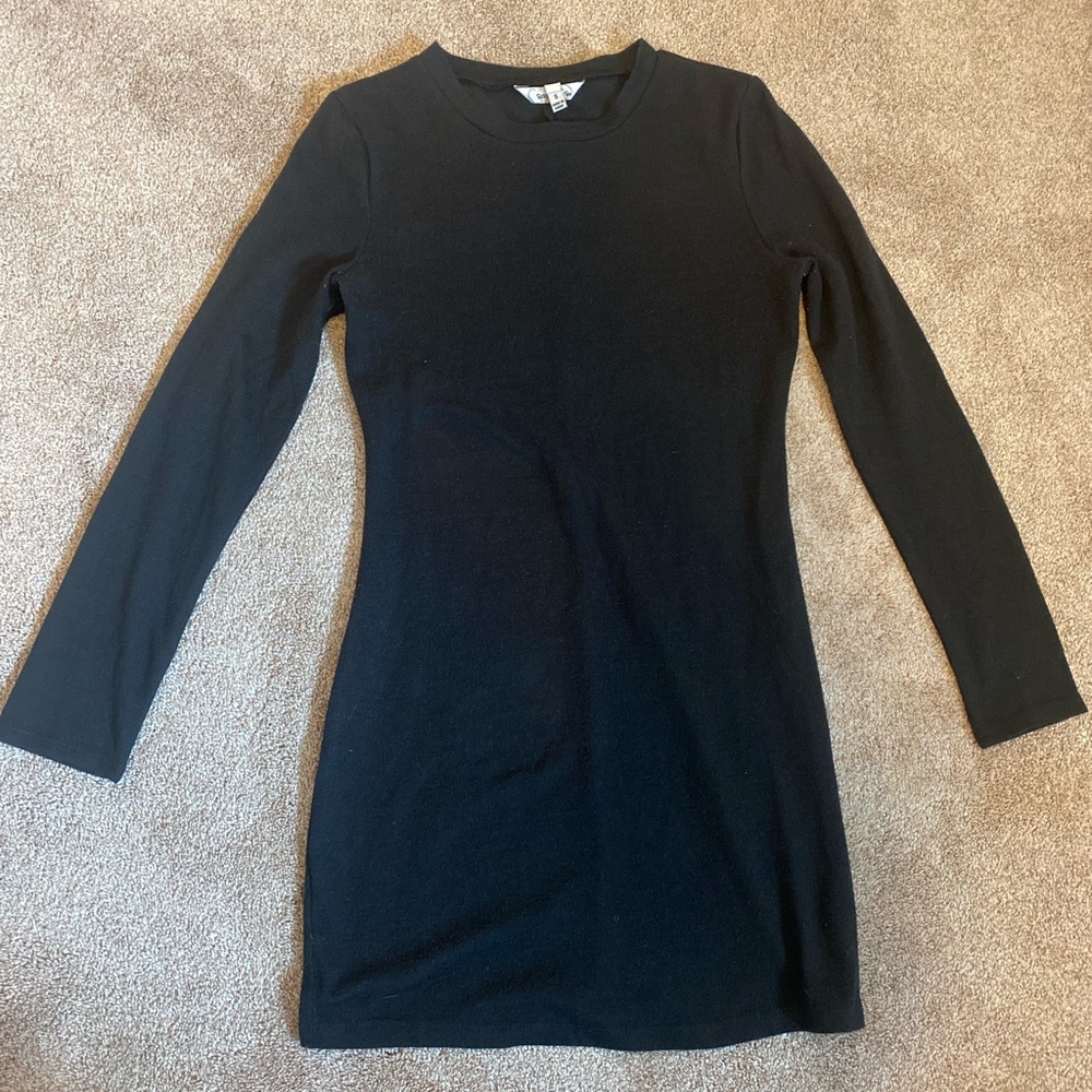 Black bodycon sweater dress